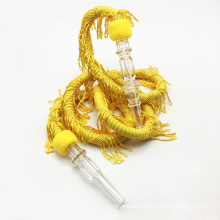 Auspicious Dragon Design 1.5m Yellow Rubber Shisha Hookah Hose (ES-HH-002-1)